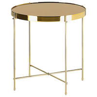 BEISTELLTISCH Glas gold/goldbraun 40 cm Lucea - Goldfarben, Metall (40/40/44cm) - Beliani