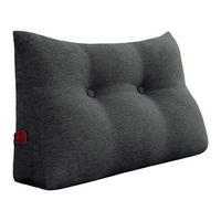 LESEKISSEN für Bett Leinenlook Schwarz 60 cm - Schwarz, Textil (50/60cm) - Vercart