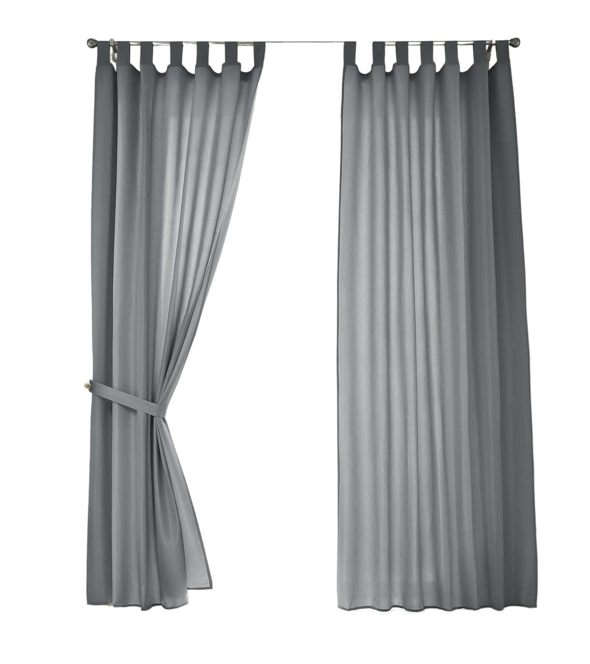 VORHANG 2ER SET POTSDAM HxB 245x140 cm Grau - Grau, Textil (140/245cm) - Gardinenbox