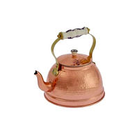 WASSERKESSEL Kupfer, gehämmert, Porzellangriff, 1,5L - Kupferfarben, Keramik/Metall (19cm) - ich-zapfe
