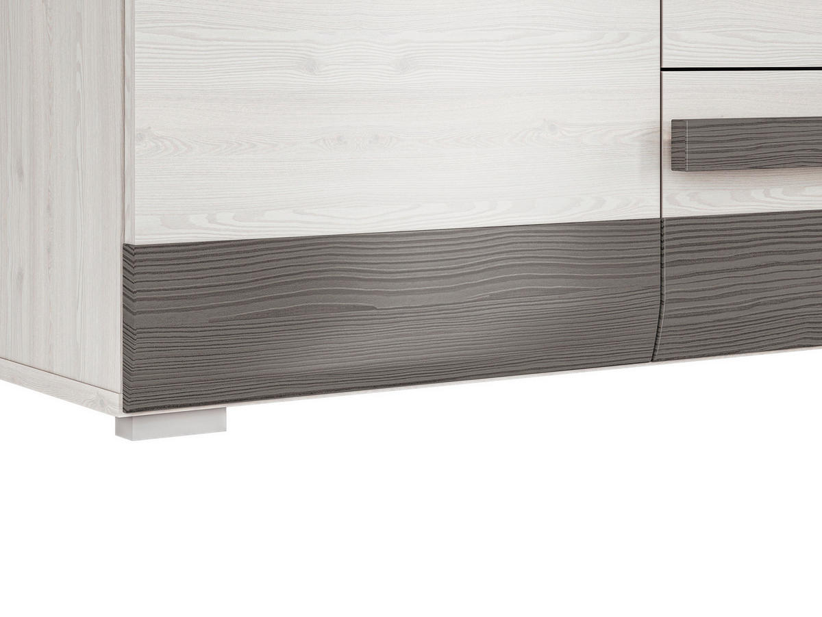 SIDEBOARD Blanco Pinie weiß / grau 138 / 42 / 96cm - Weiß, Holz/Holzwerkstoff (138/96/42cm) - Feldmann-Wohnen