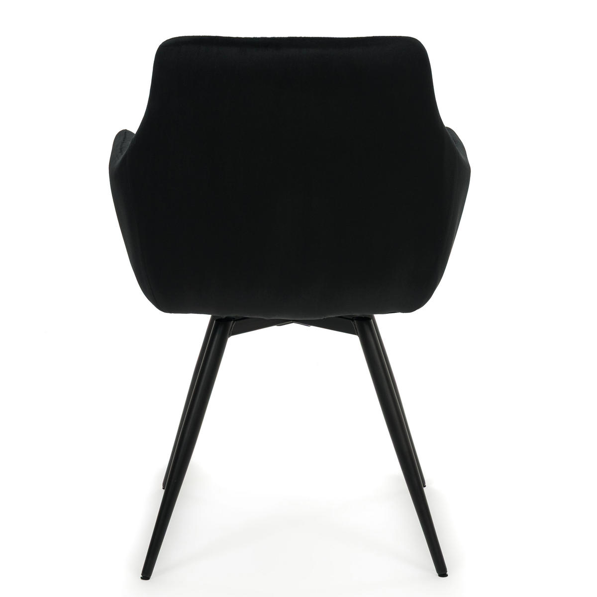 STUHL FANO drehbar gepolsterter mit Steppung - schwarz - Velour - Schwarz, Textil/Metall (58/83/59cm) - NEW HOME