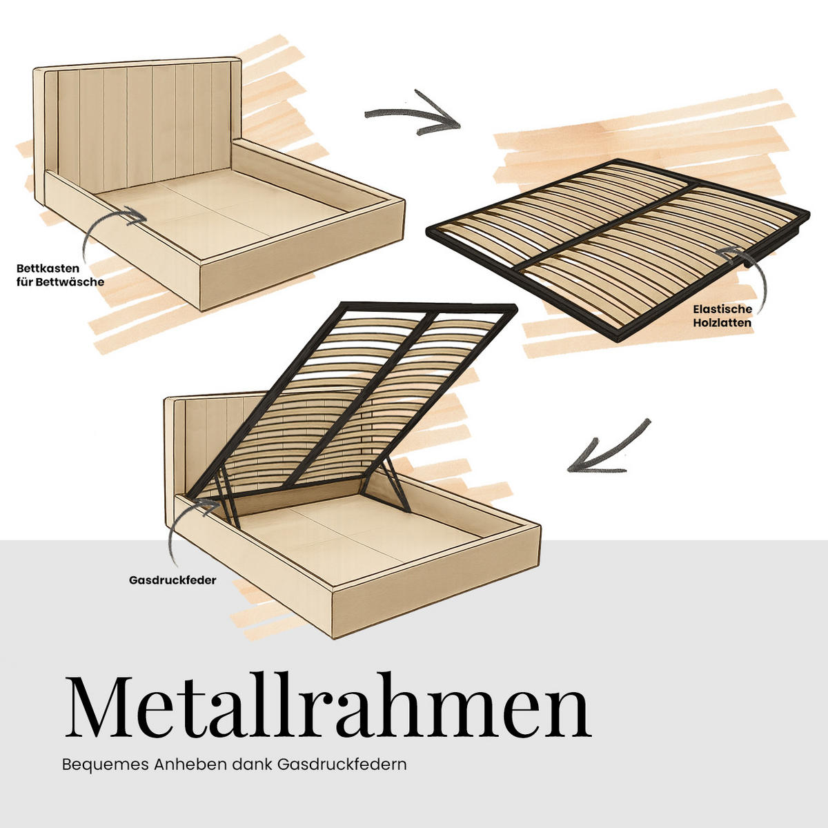 POLSTERBETT GOLETTA CLASSIC 180/200 - Hellgrau Velvet - ohne Matratze - Hellgrau, Textil (180/200cm) - MKS