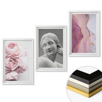 WANDBILDER 3er-Set - 40x60 cm Weißer Rahmen - Pfingstrosen abstrakte Frauenskulptur - Weiß, Kunststoff (40/60cm) - ArtPrintCave