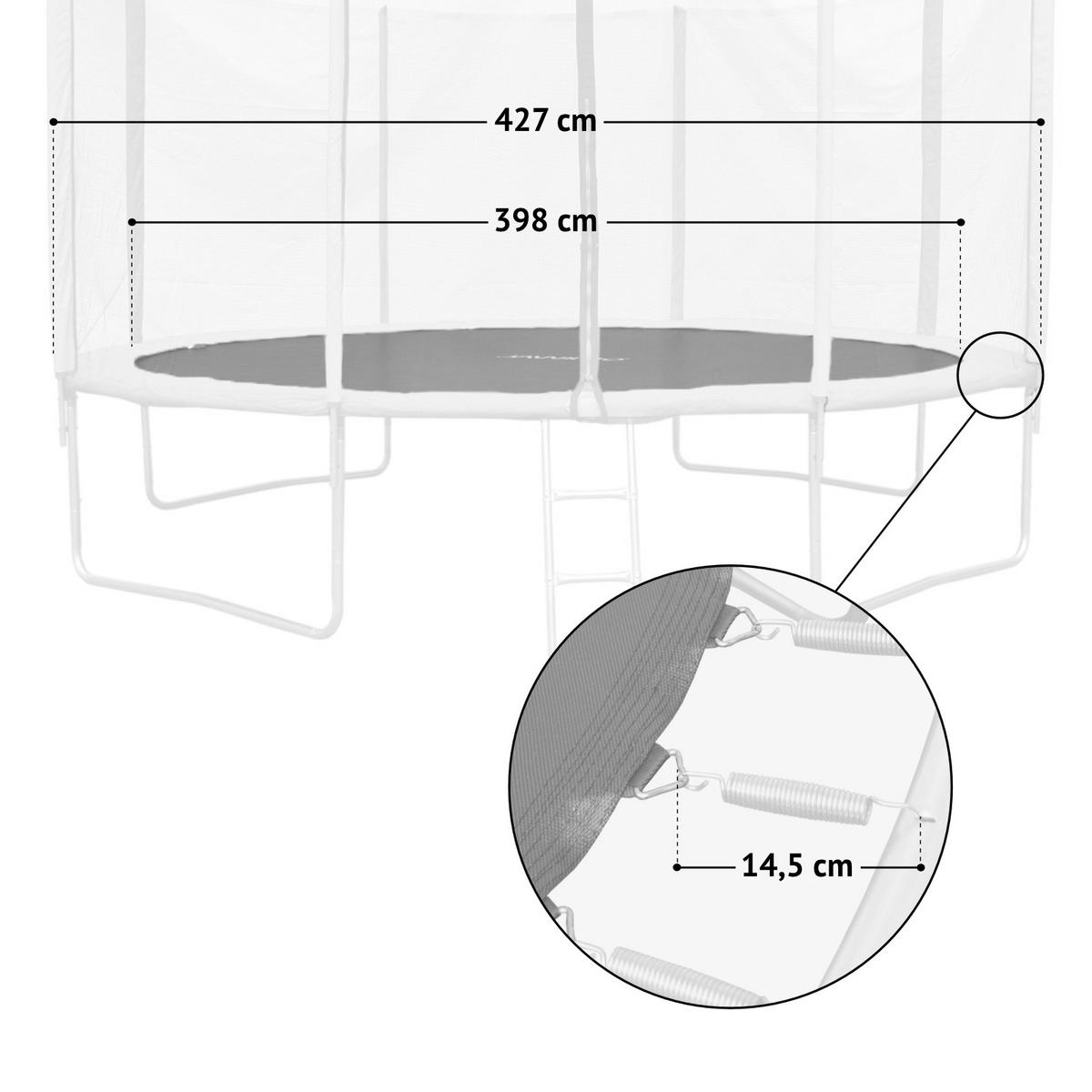 SPRUNGTUCH Trampolin 427 cm - Schwarz, Kunststoff (427/427cm) - JAWINIO
