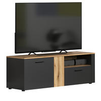 TV-LOWBOARD grau, Evoke Eiche 150 cm, modernes TV-Unterteil - Eichefarben/Anthrazit, Holzwerkstoff/Kunststoff (150/50/42cm) - Top.Furn