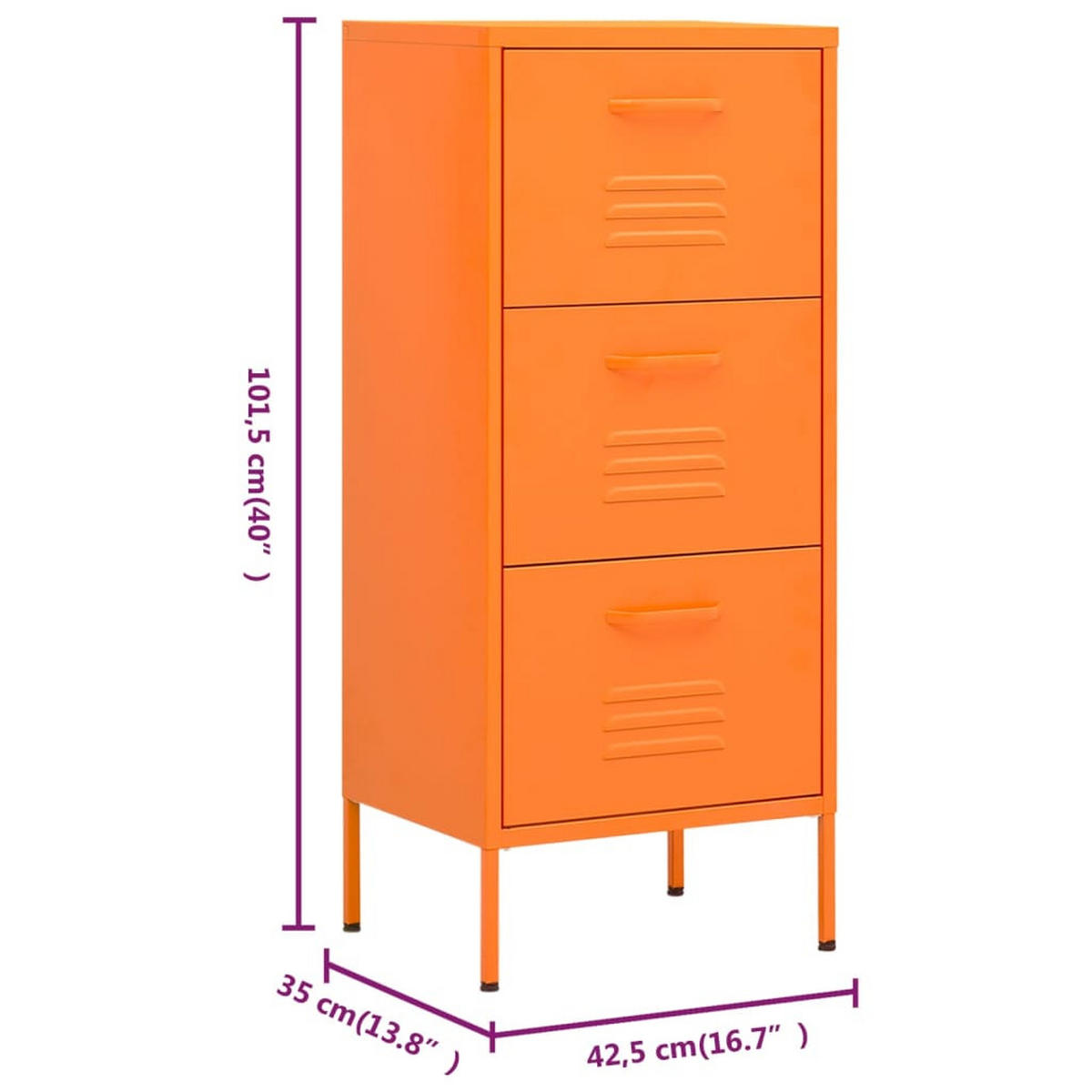 LAGERSCHRANK Orange 42,5/35/101,5 Cm Stahl - Orange, Metall (42.5/101.5/35cm) - vidaXL