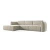 ECKSOFA Links Samt Stoff Creme - Perlmutt/Creme, Kunststoff/Textil (170/290cm) - Makamii