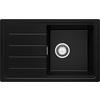 SPÜLBECKEN Kopenhagen Easy, 2-er set Schwarz 70/44 cm 1 Becken + Ablauf-Set ab 45er Unterschrank - Chromfarben/Schwarz, Kunststoff (70/20/44cm) - Primagran