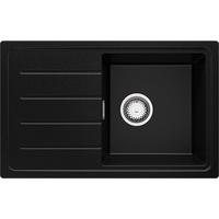 SPÜLBECKEN Kopenhagen Easy, 2-er set Schwarz 70/44 cm 1 Becken + Ablauf-Set ab 45er Unterschrank - Chromfarben/Schwarz, Kunststoff (70/20/44cm) - Primagran