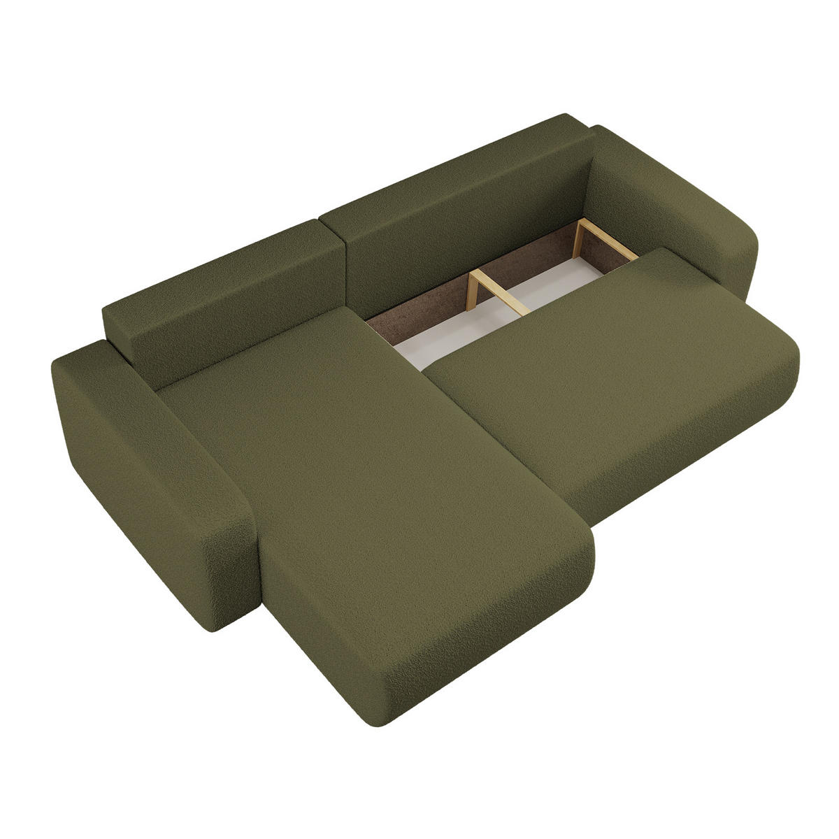 SCHLAFSOFA MILANO XL Und Bettkasten Stoff Quelle Olive Links - Olivgrün, Holz (145/82/274cm) - Kaiser Möbel