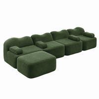SOFA modular Eckform Samt Grün - Grün, Textil (167/384cm) - Meubliv
