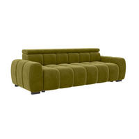 BIGSOFA ALESSIO Velours Olivgrün mit elektrischer Sitztiefenverstellung - Olivgrün, Kunststoff/Textil (248/77/108cm) - 99rooms