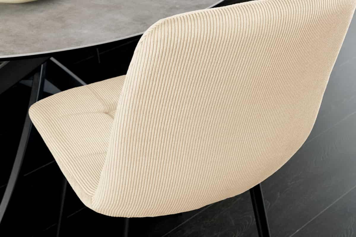STUHL TRES CHIC Cord Beige 90 cm - Beige/Schwarz, Textil/Metall (44/88/52cm) - riess-ambiente