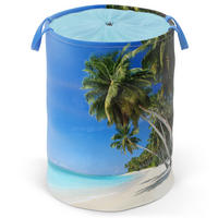 WÄSCHEKORB Karibik - Blau, Textil (37/55/55cm) - Sanilo