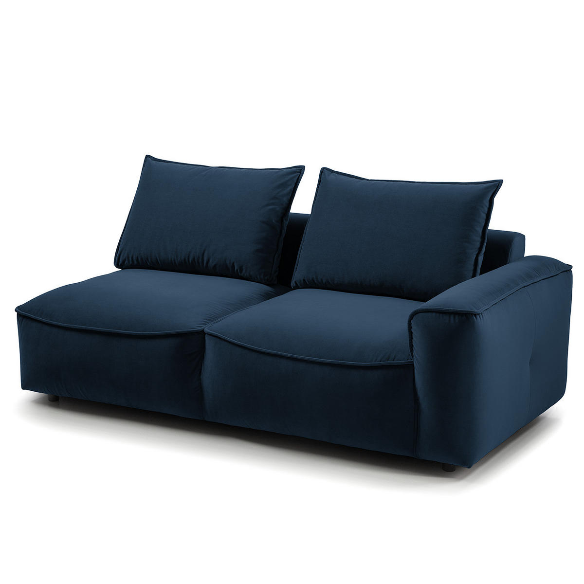 2,5-SITZER SOFA - modular - Schwarz/Dunkelblau, Holz/Kunststoff (189/80/99cm) - home24