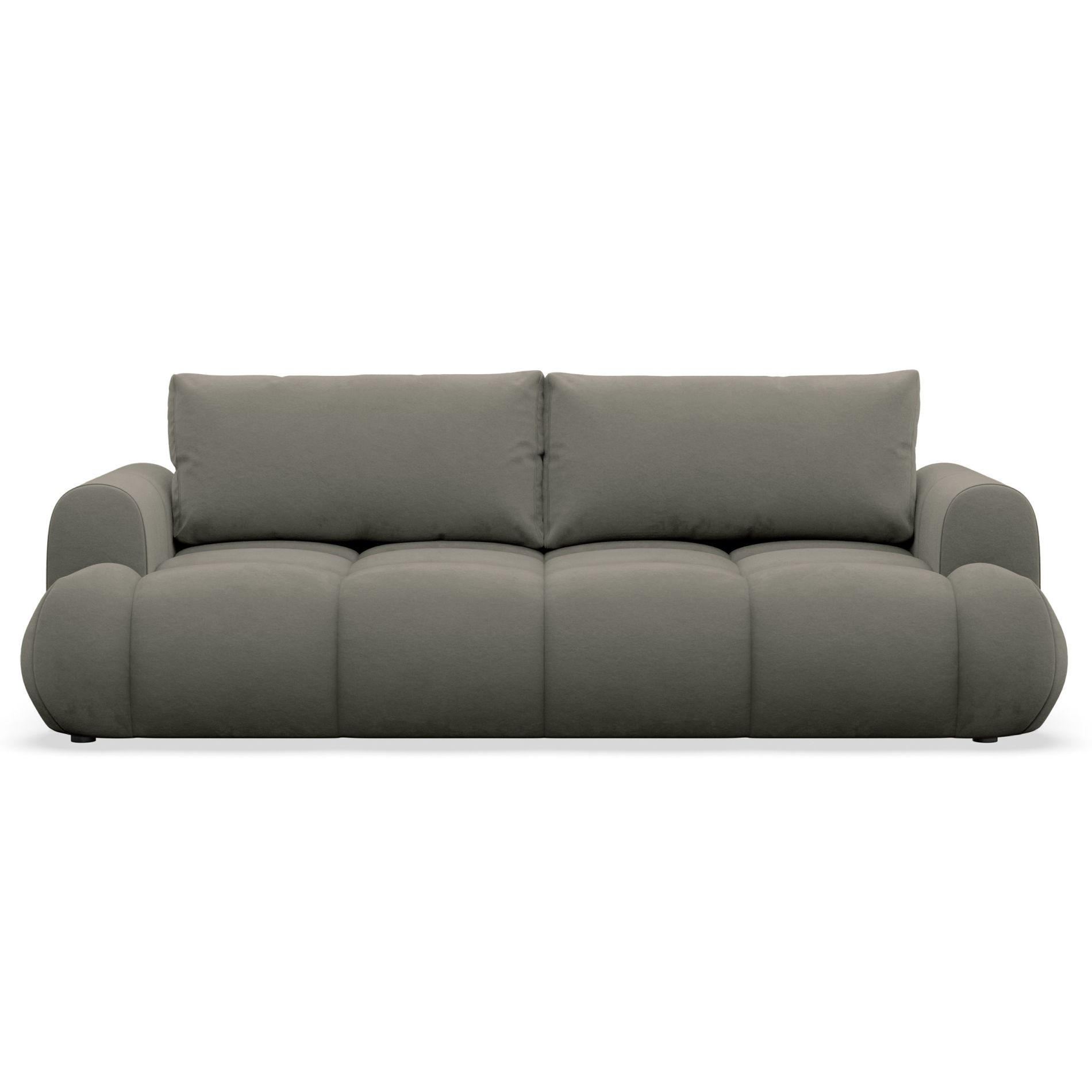 3-SITZER SOFA Ombo Doce Dunkelbeige wasserabweisender Samt - Anthrazit/Schwarz, Kunststoff/Textil (250/92/110cm) - Selsey