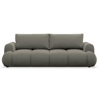 3-SITZER SOFA Ombo Doce Dunkelbeige wasserabweisender Samt - Anthrazit/Schwarz, Kunststoff/Textil (250/92/110cm) - Selsey