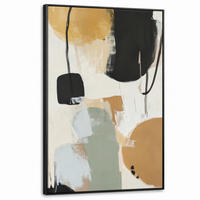 LEINWAND Bilder mit Rahmen - Farbe - Abstrakt - Farben - 90x140 - Currygelb, Textil (90/140cm) - MuchoWow
