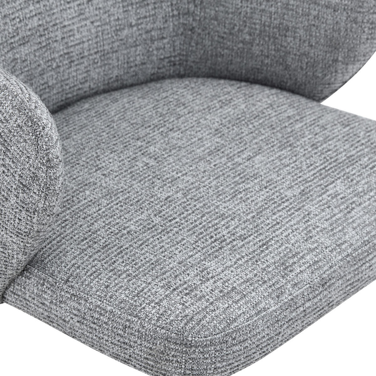 STUHL 2er-Set mit breiter Rückenlehne 83 cm Stoff Grau - Dunkelgrau, Metall (56.5/83/53cm) - Meubliv