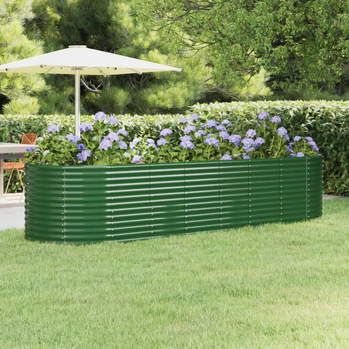HOCHBEET Verzinkter Stahl 322x100x68 cm Grün - Grün, Metall (100/68/322cm) - furnicato