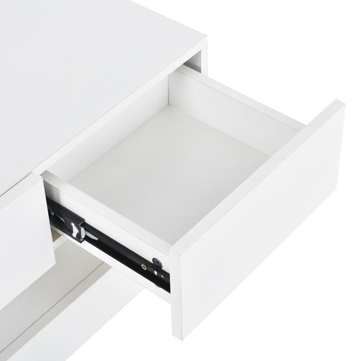 LOWBOARD 130/33/25 cm aus MDF mit LED-Beleuchtung und 4 Schubladen Weiß - Weiß, Holzwerkstoff (130/15/33cm) - Modenvie