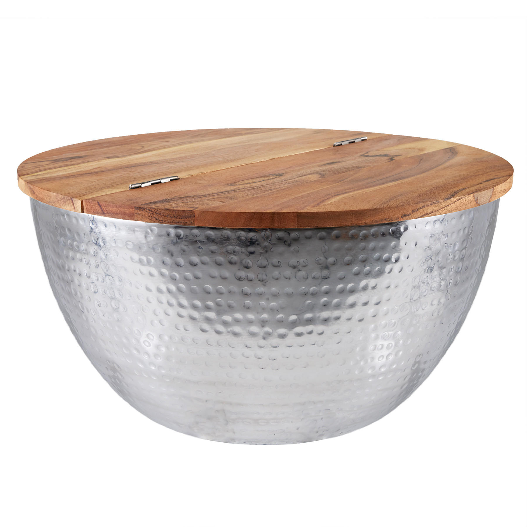 COUCHTISCH ORIENT STORAGE Mango rund Natur 60cm - Braun, Holz/Metall (60/60/32cm) - riess-ambiente