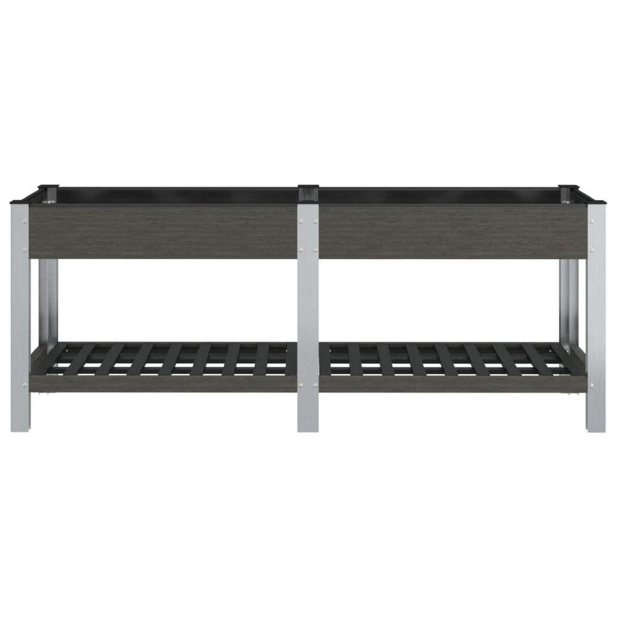 GARTEN-HOCHBEET mit Ablage Grau 200x50x75 cm WPC - Grau, Kunststoff (200/75/50cm) - furnicato