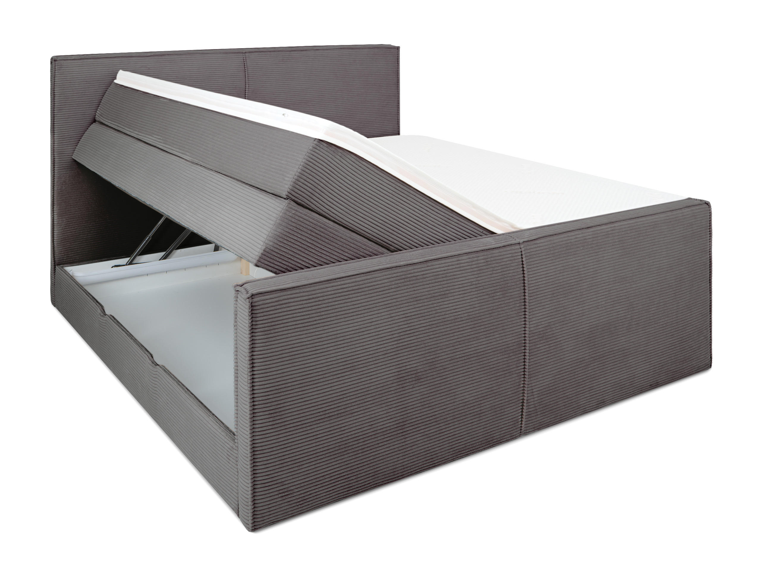 BOXSPRINGBETT Buffalo Anthrazit 160 /200 cm H2/H3 Cord - Anthrazit, Textil (160/200cm) - wonello