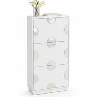 SCHUHSCHRANK in Weiß Schuhkommode mit 3 Klappen,Spiegel und großem Stauraum für Eingangsbereich und Foyer,B63/T24/H120cm - Weiß, Holzwerkstoff/Metall (63/120/24cm) - STILVORA