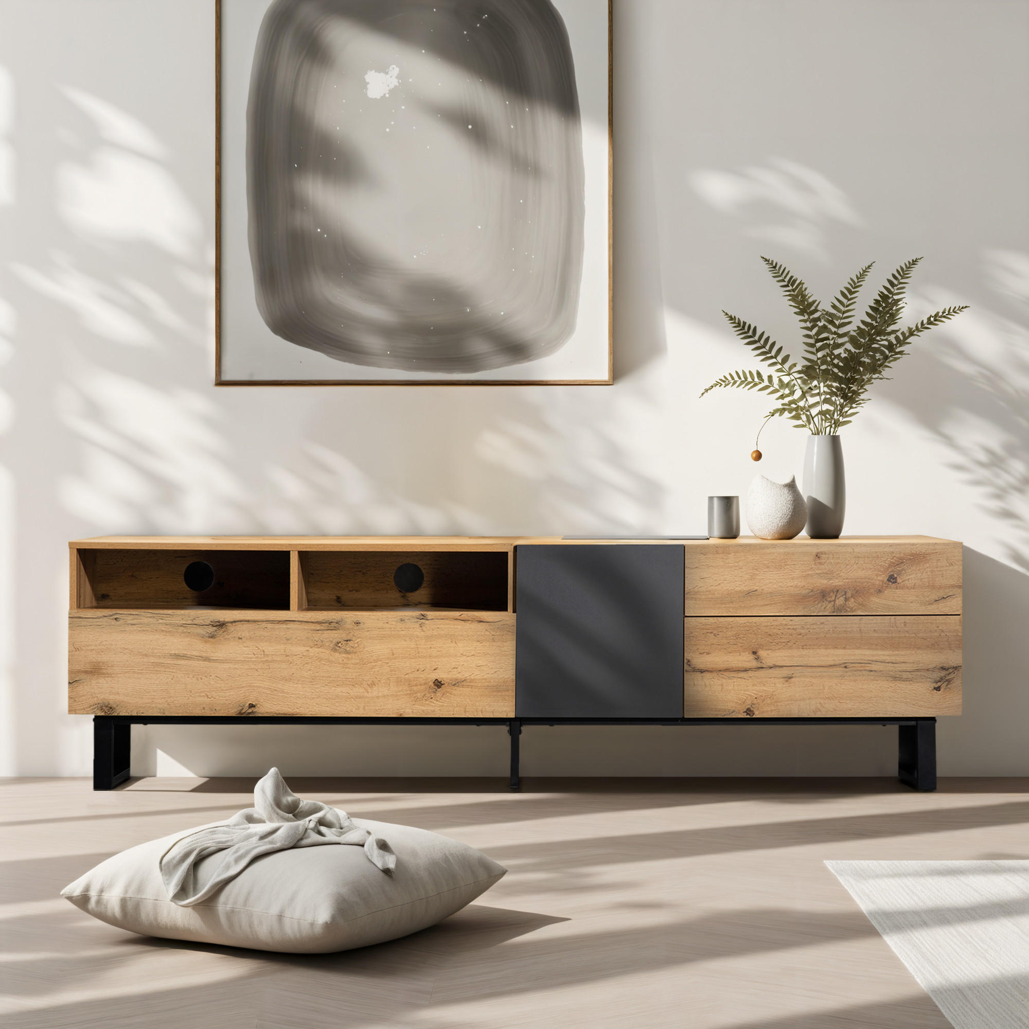 TV-MÖBEL Braun 180 /38/ 50 cm - Braun, Holz (38/50/180cm) - Urban Meuble