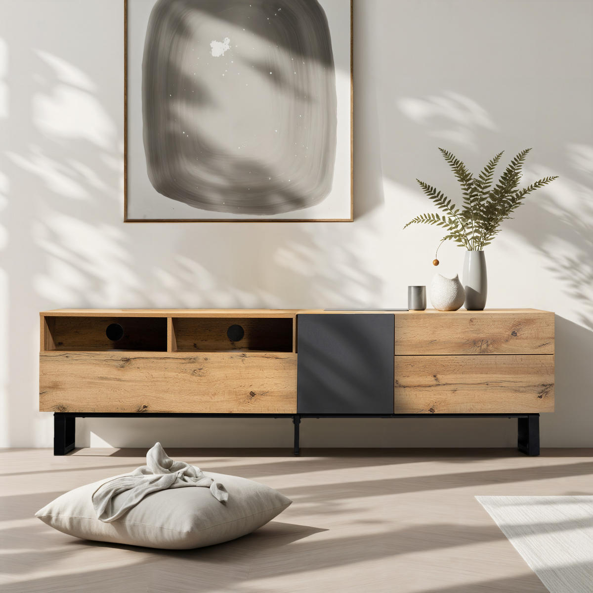 TV-MÖBEL Braun 180 /38/ 50 cm - Braun, Holz (38/50/180cm) - Urban Meuble