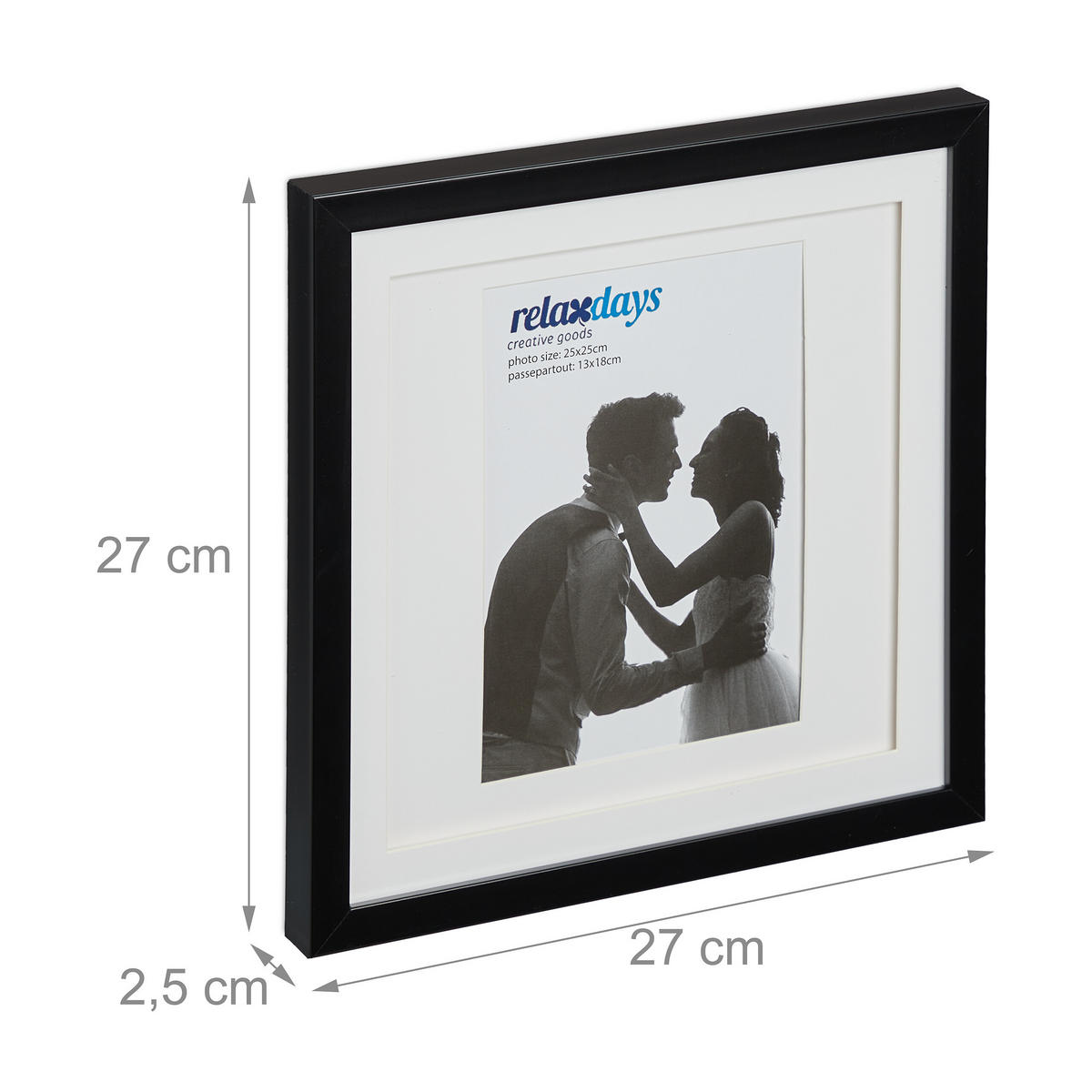 2XOKVIRJI - črna, umetna masa/steklo (27/27/2.5cm) - Relaxdays