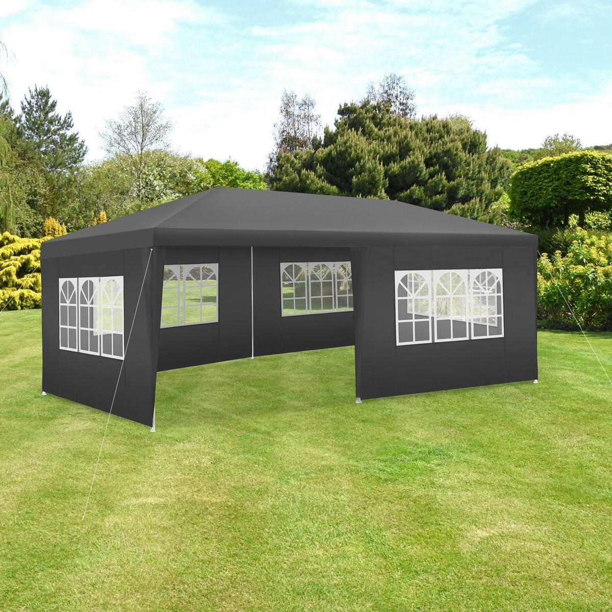 PAVILLON Novara,wasserdicht,grau - Grau, Kunststoff (300/250/600cm) - tectake