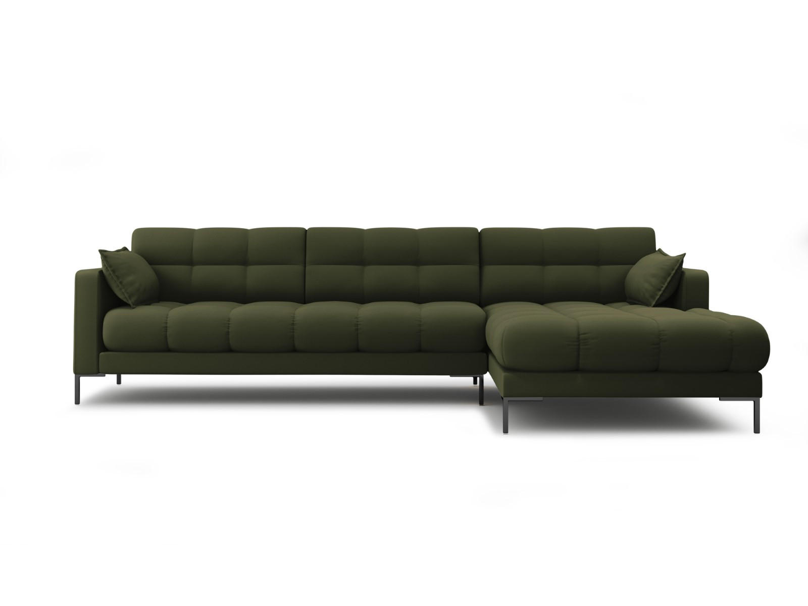 ECKSOFA rechts Mamaia aus strukturiertem Stoff grün 5 Sitzplätze - Grün, Textil (185/293cm) - Micadoni