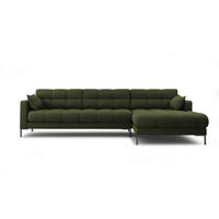 ECKSOFA rechts Mamaia aus strukturiertem Stoff grün 5 Sitzplätze - Grün, Textil (185/293cm) - Micadoni
