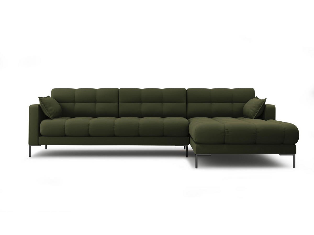ECKSOFA rechts Mamaia aus strukturiertem Stoff grün 5 Sitzplätze - Grün, Textil (185/293cm) - Micadoni