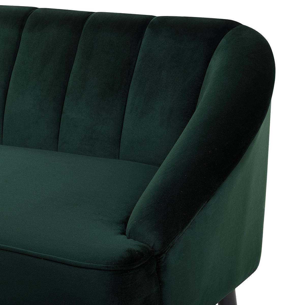 3-SITZER-SOFA Samtstoff Smaragdgrün Alsvag - Hellgrün, Textil (191/73/73cm) - Beliani