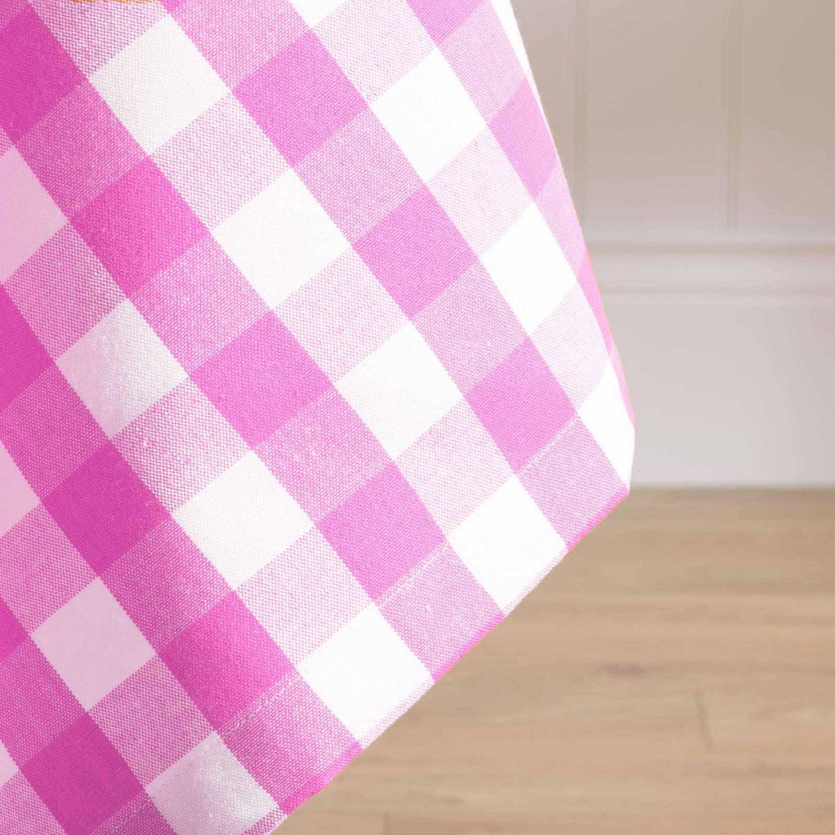 TISCHDECKE Vichy-Karo pink kariert, 137/137 cm - Pink, Textil (137/137cm) - Homescapes