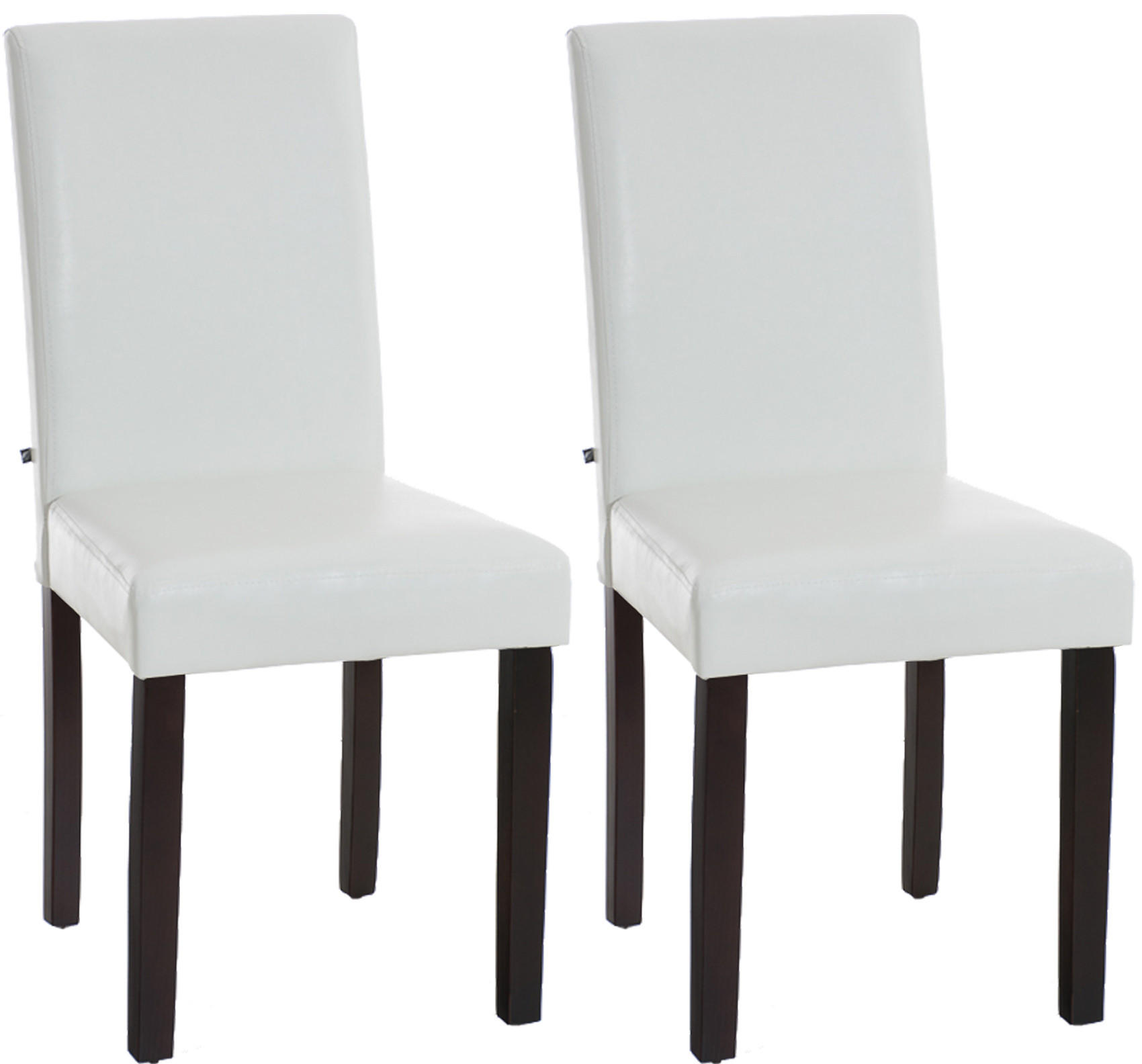 ESSZIMMERSTUHL Ines, 2er Set Kunstleder, Gestell Holz Dunkelbraun Weiß - Dunkelbraun/Weiß, Holz/Textil (41/91/47cm) - TPFLiving