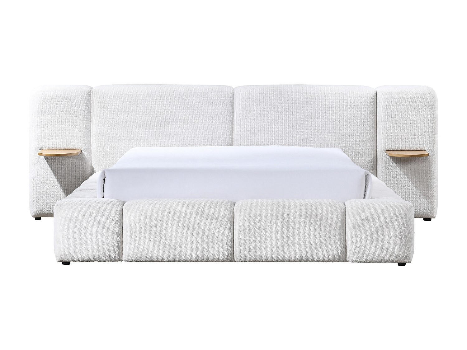 BETT mit Bettkasten - 2 Personen - Stoff - Beige - Beige, Textil (160/200cm) - Vente-Unique