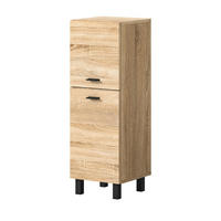 KOMMODE Eiche 30 cm, Badschrank hängend oder stehend - Eichefarben/Schwarz, Holzwerkstoff/Kunststoff (30/80/29cm) - Inn.Furn