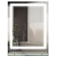 BADSPIEGEL, mit Beleuchtung, mit 3 Lichtfarben - Transparent, Glas (50/2.7/70cm) - Kleankin