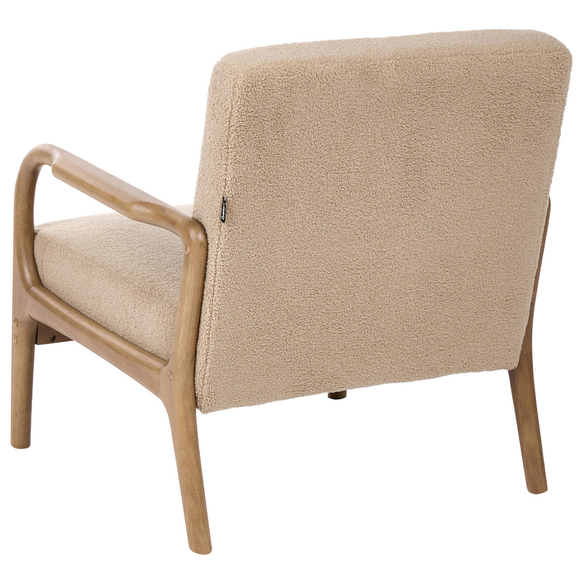 SESSEL Bouclé Beige Sennels - Beige/Braun, Textil (71/76/78cm) - Beliani