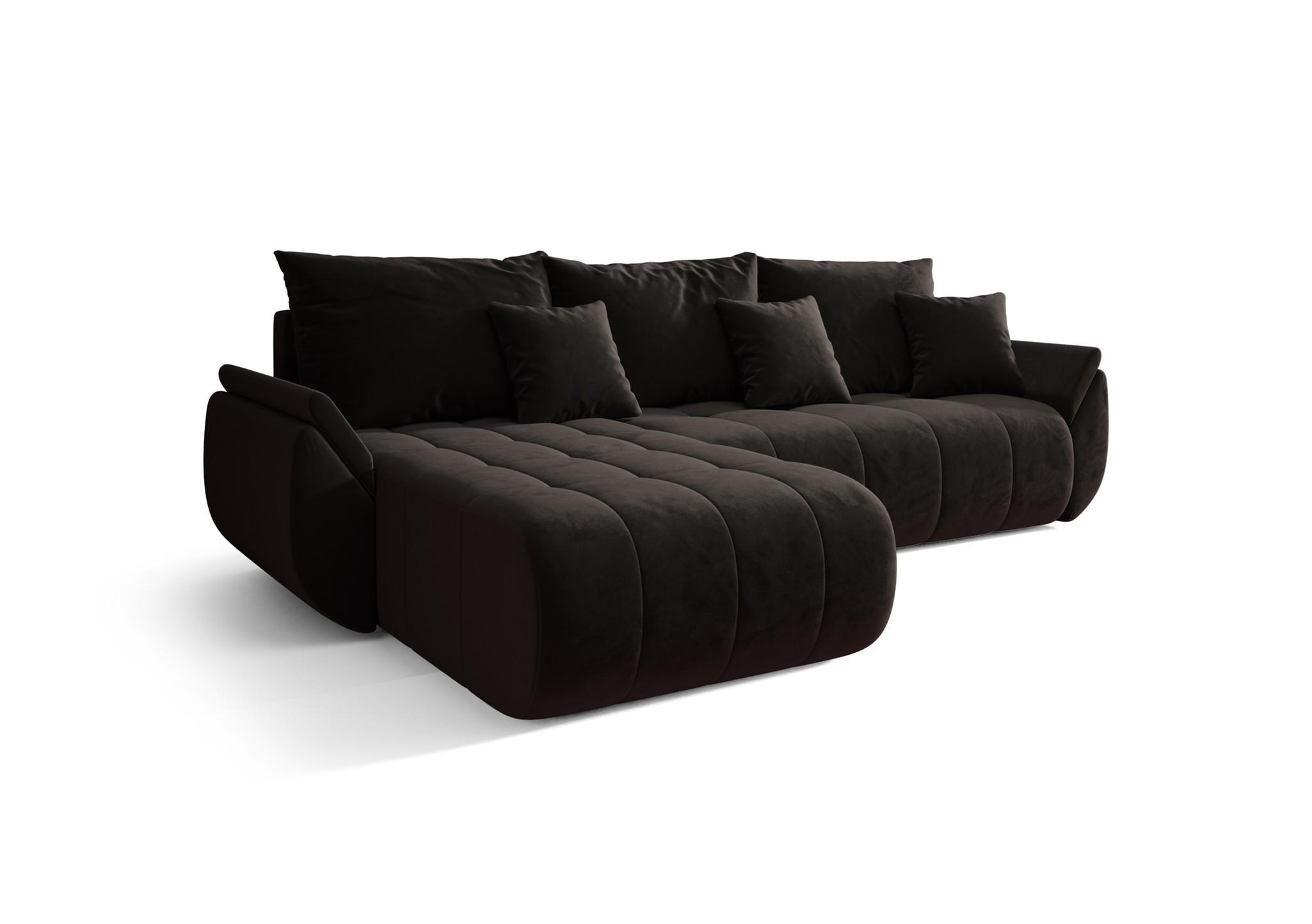 ECKSOFA Akita - Dunkelgrau, Holzwerkstoff/Textil (280/185cm) - Fun Möbel