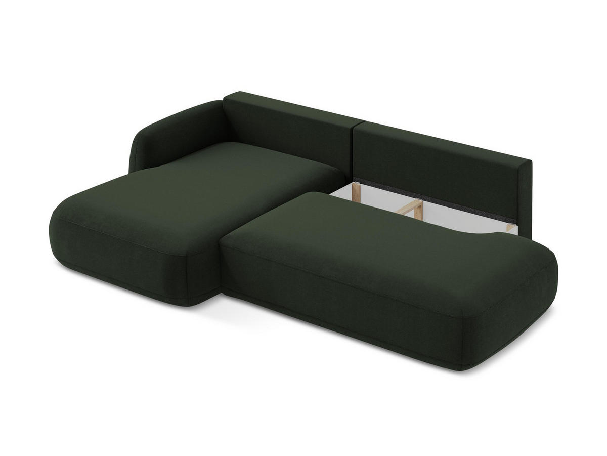 3-SITZER SOFA mit Schlaffunktion Chenille Stoff Beige - Beige/Schwarz, Holzwerkstoff/Kunststoff (266/95/121cm) - LaMiaSofa