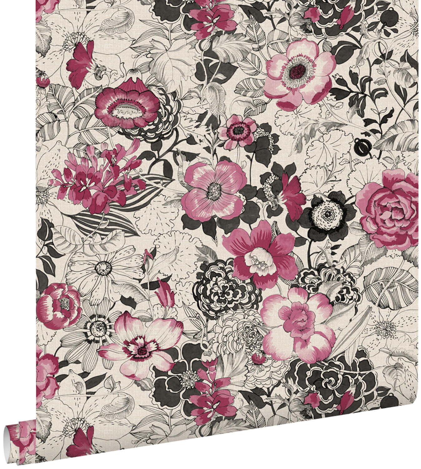TAPETE Blumen 53 cm x 10.05 m - Rot, Papier (53/1000cm) - ESTAhome