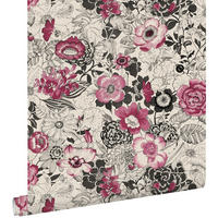 TAPETE Blumen 53 cm x 10.05 m - Rot, Papier (53/1000cm) - ESTAhome