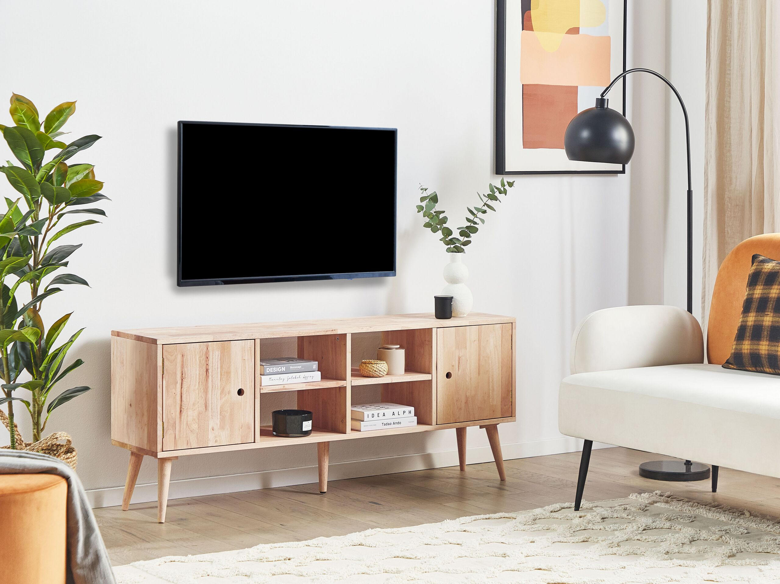 TV-MÖBEL Hellbraun CHANDLER 30/145/59 cm - Hellbraun, Holz (145/59/30cm) - Beliani