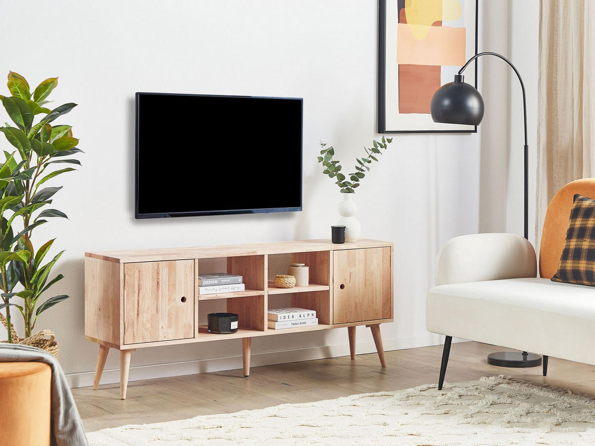 TV-MÖBEL Hellbraun CHANDLER 30/145/59 cm - Hellbraun, Holz (145/59/30cm) - Beliani